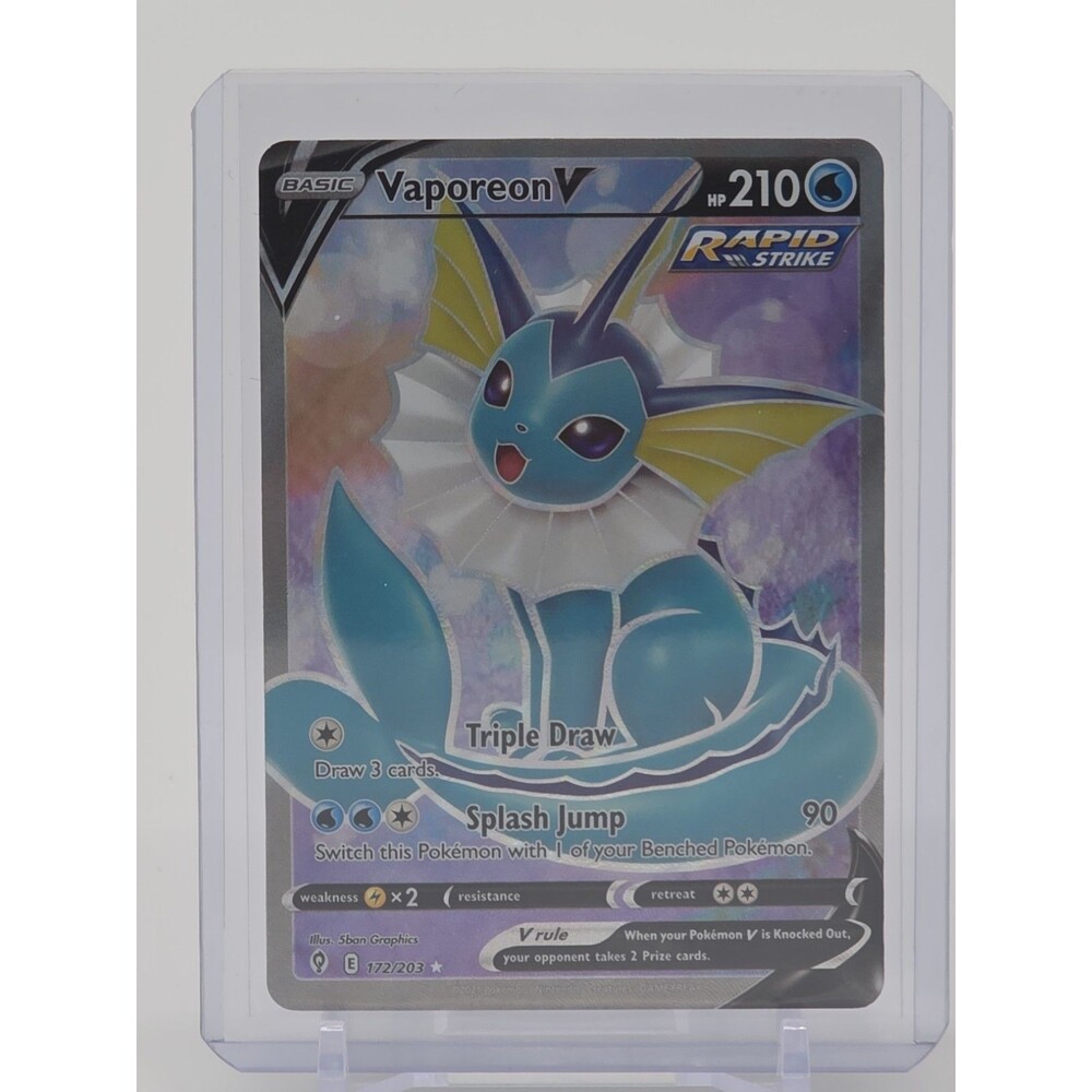 Vaporeon V 172/203 Holo - Evolving Skies SWSH07 - Pokemon Trading Card Game - NM